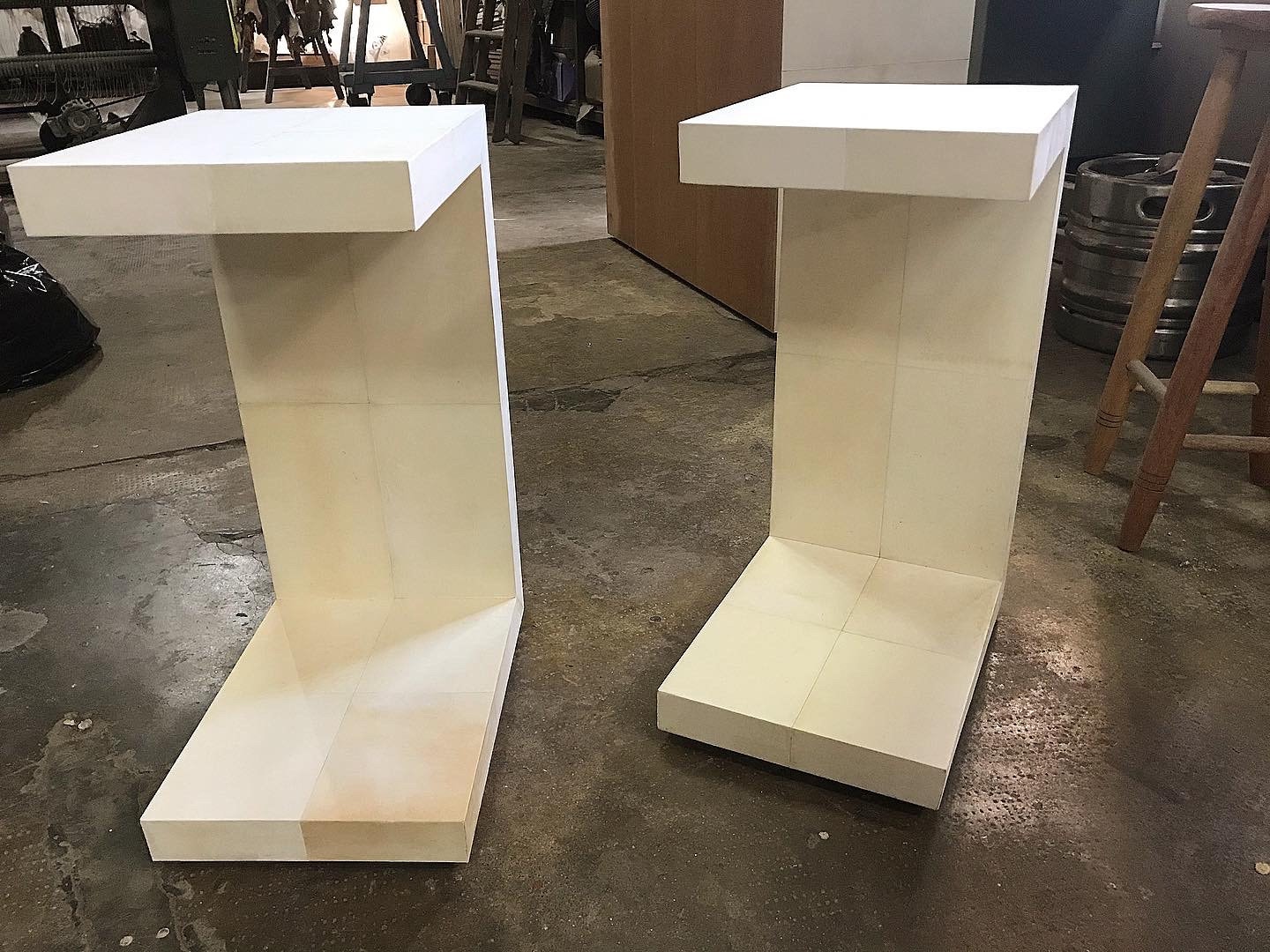 Minimalist Parchment or Vellum skin  Side Table