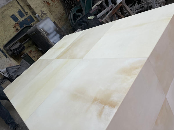 Coffee table real Goat parchment Vellum skin - MINIMALIST STYLE