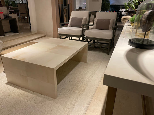 Mesa de centro, pergaminho de cabra real, pele de velino - ESTILO MINIMALISTA