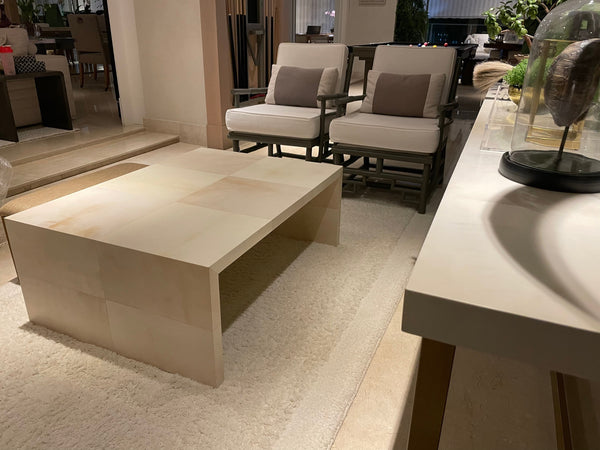 Coffee table real Goat parchment Vellum skin - MINIMALIST STYLE