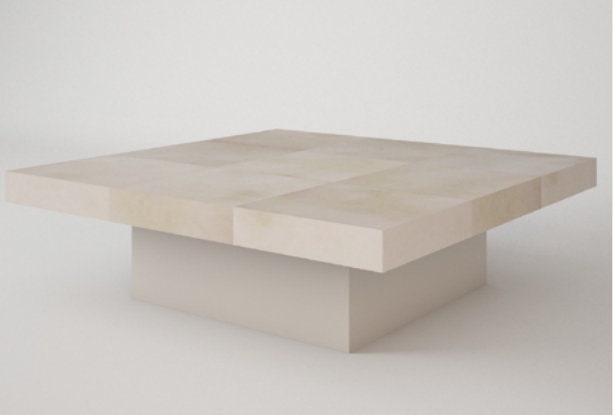 Coffee table BASIS real Goat parchment Vellum skin - MINIMALIST STYLE